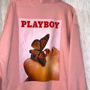 Pink Missguided oversized Playboy hoodie. Size 2 fits big